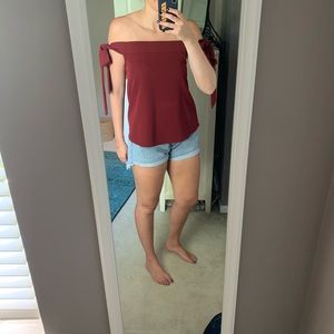 NEW! Francesca’s Off-Shoulder Tie Top